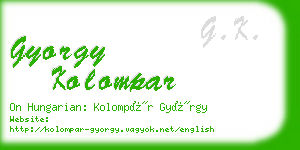 gyorgy kolompar business card